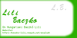 lili baczko business card